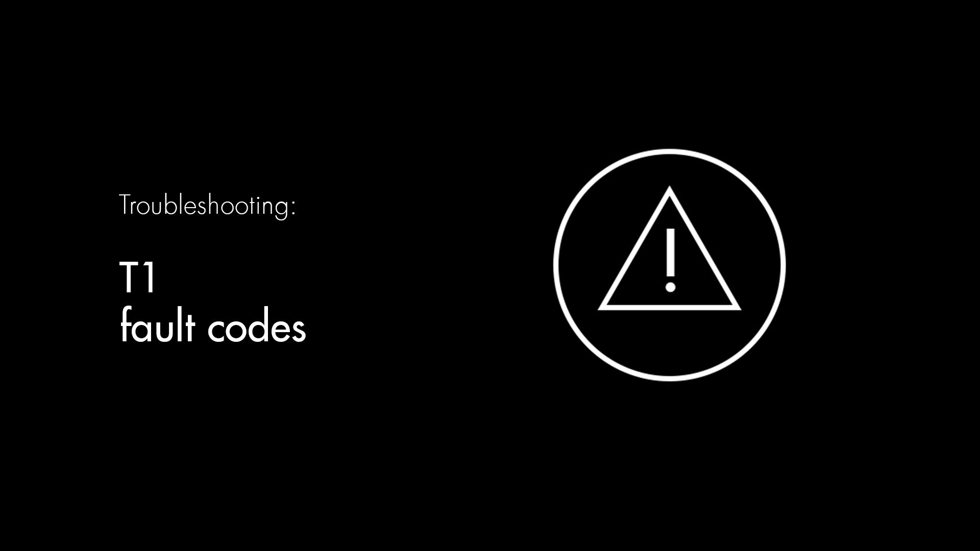 T1 Fault Codes – Borg & Overström