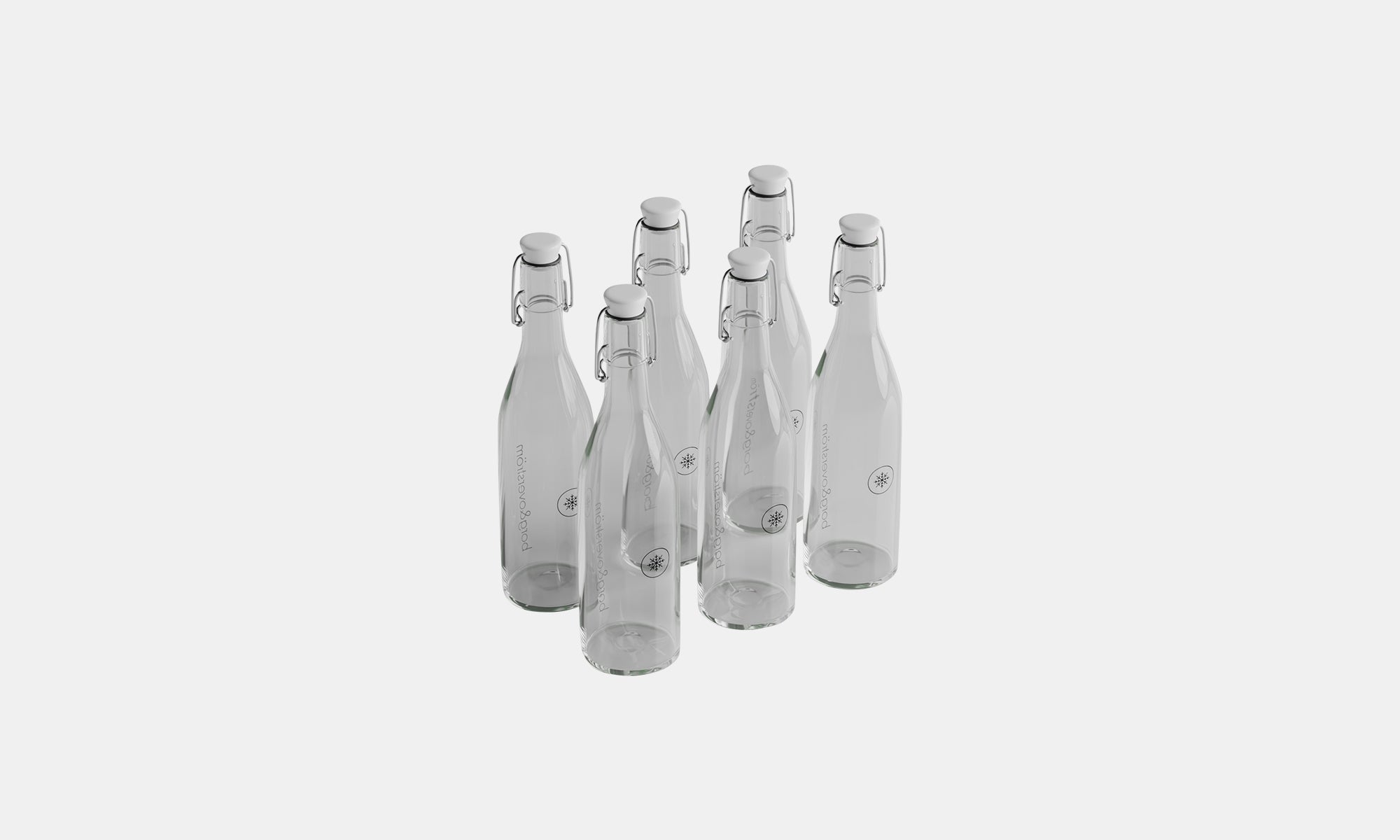 Borg & Overström Marken-Bügelverschlussflaschen aus Glas, 750 ml, 6 x gekühlt – Borg & Overström