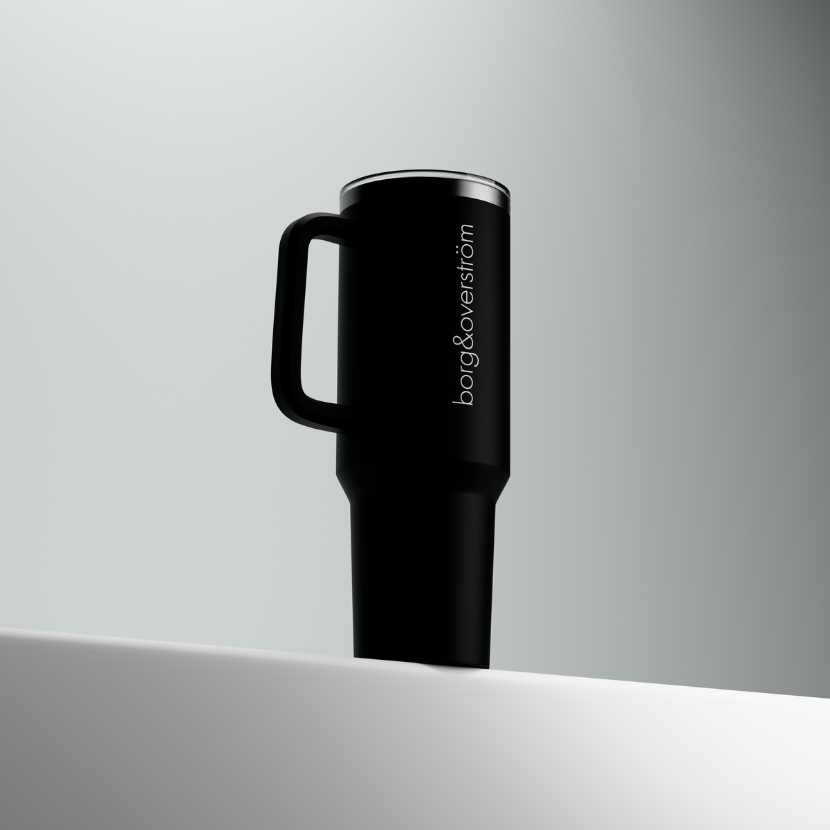 Borg & Overström Double Wall Stainless Steel Large Mug with Lid & Straw - 1.2L